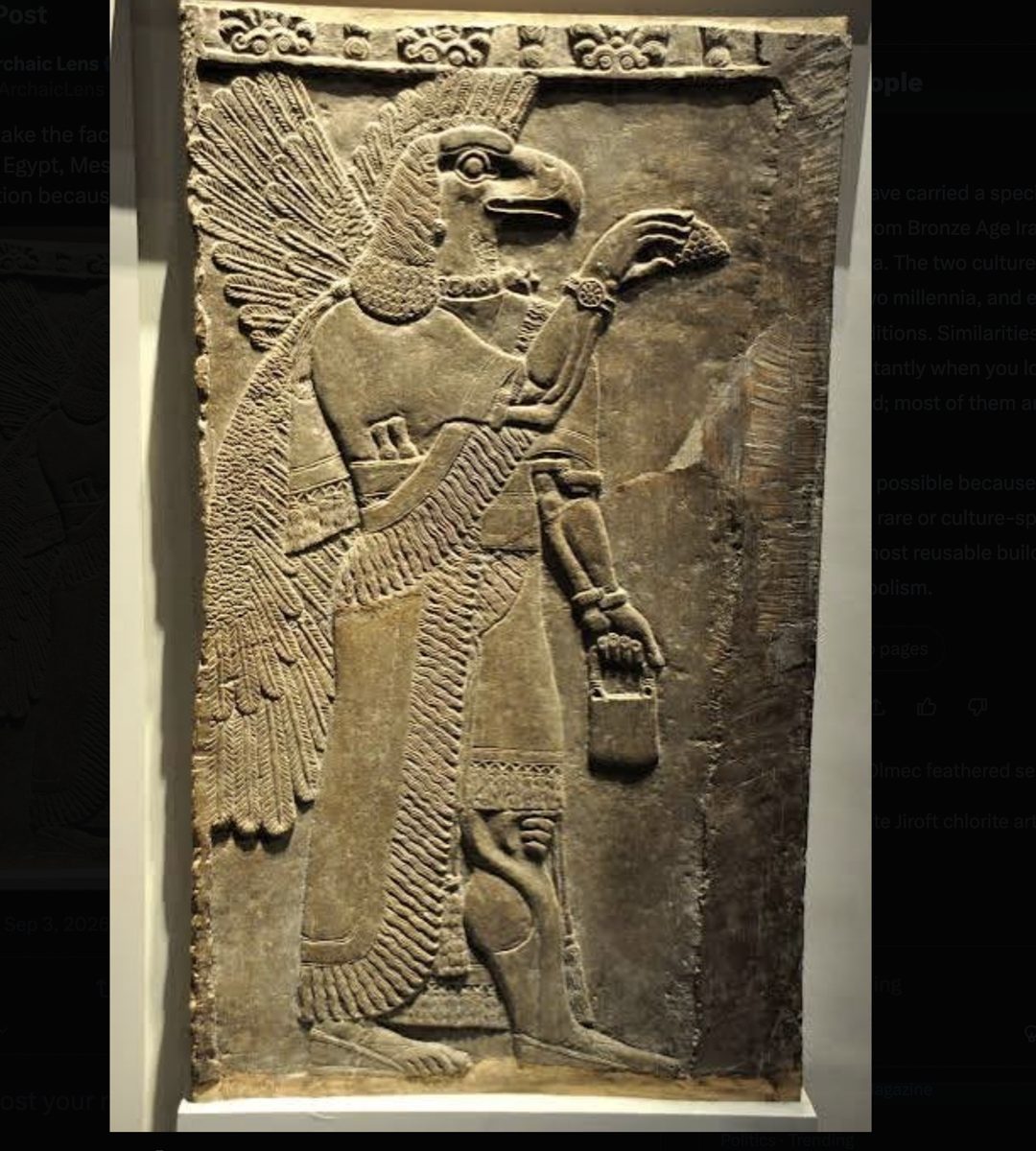 Assyrian bird-headed apkallu with bucket