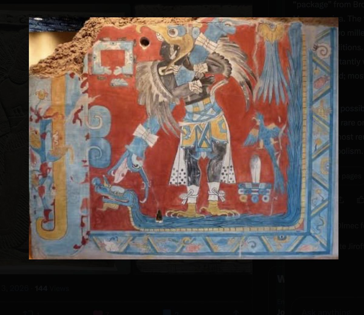 Cacaxtla bird-man mural