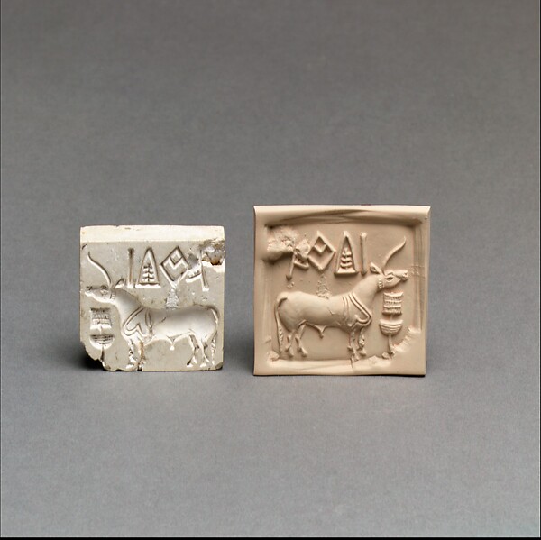 Indus stamp seal and a modern impression; Met 49.40.1