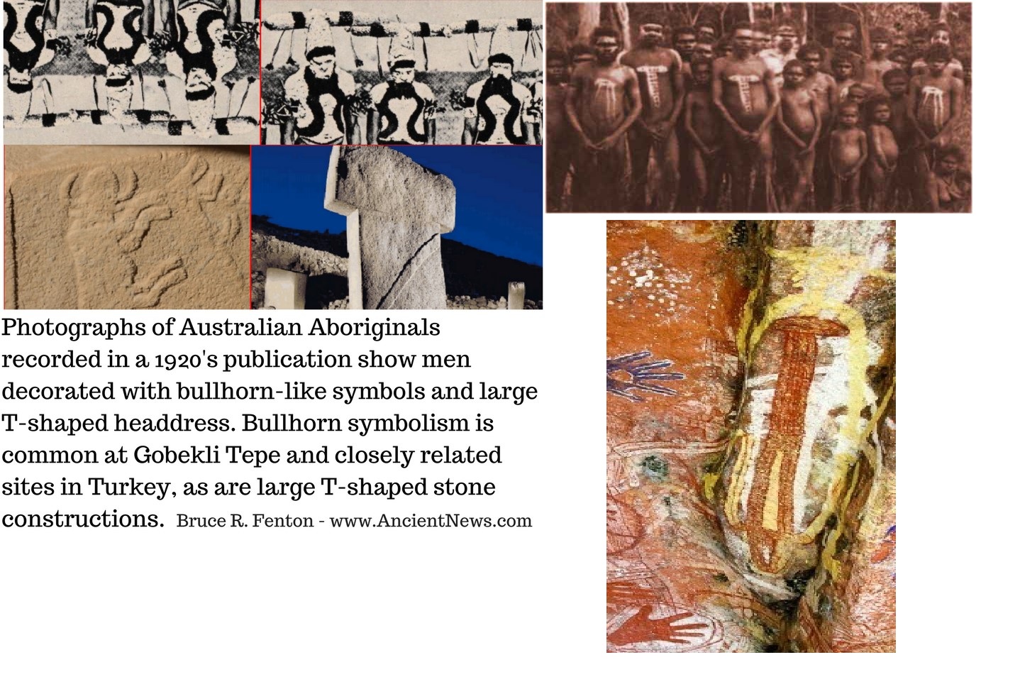 Fenton’s comparison of ceremonial headdresses, pillars and a rock painting.