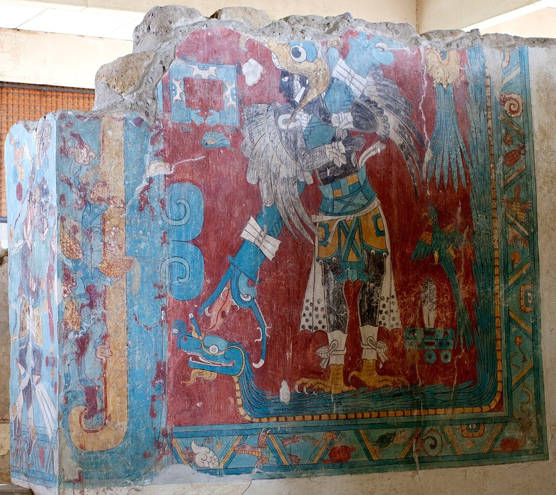 Cacaxtla Bird Man mural