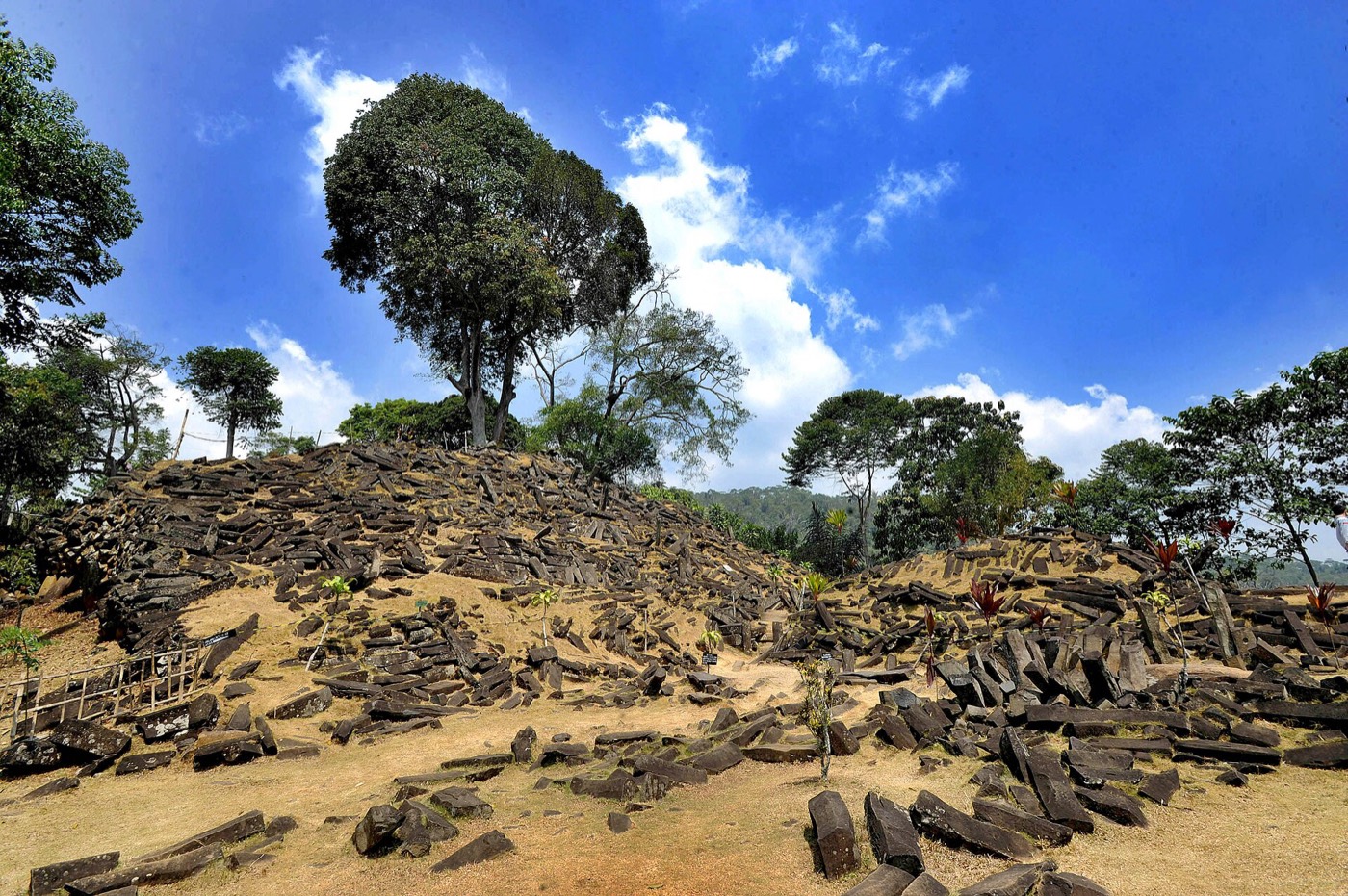 The megalithic stone terraces at Gunung Padang, West Java.